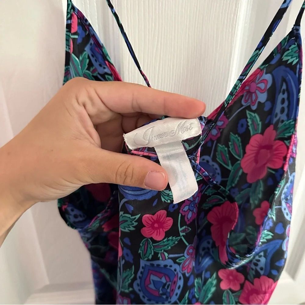 Inner Most Vintage Floral Satin Nighty Slip Dress Size Small - Picture 6 of 6